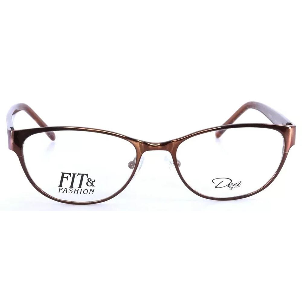 DEA FIT & FASHION LEORA CHOCOLATE BROWN RX EYEGLASSES 53-18-140